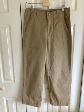 TENTREE Twill Cropped Wide Leg Pant Size 8 Khaki